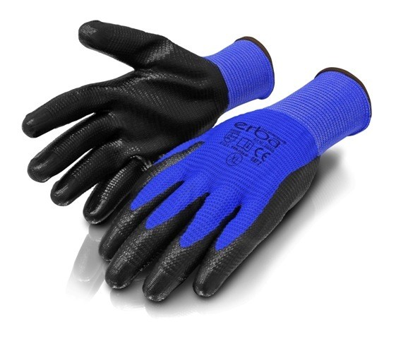 Pracovní rukavice polyesterové potažené nitrilem, velikost XL