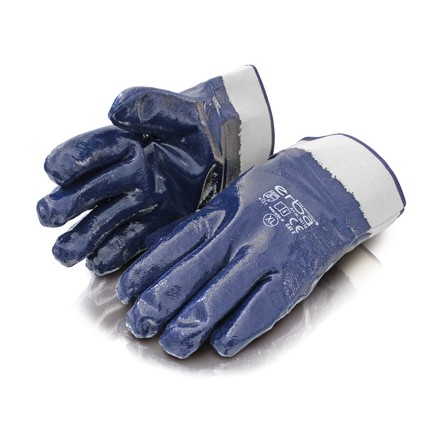 Pracovní rukavice L bavlněné potažené nitrilem, modré