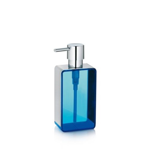 Dávkovač na mýdlo ENRIC akryl, nerez 18/10, modrý