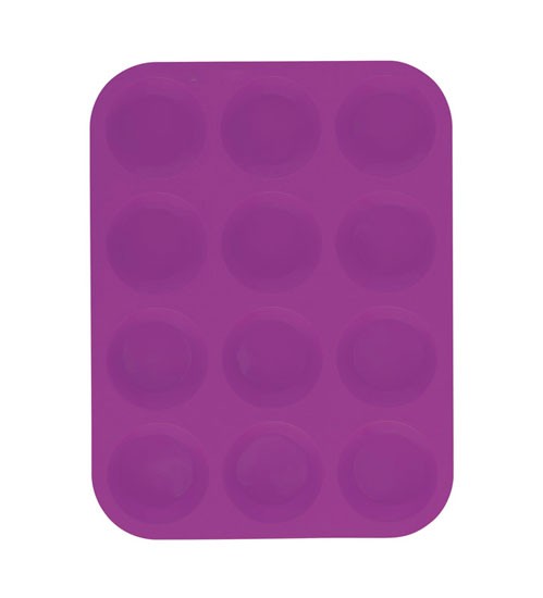 Forma na muffiny 12 ks silikonová, fialová