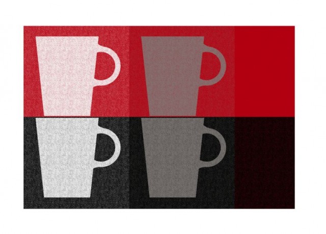 Prostírání PICTURE PP-plastic, dekor hrnek, červená 43,5x28,5cm