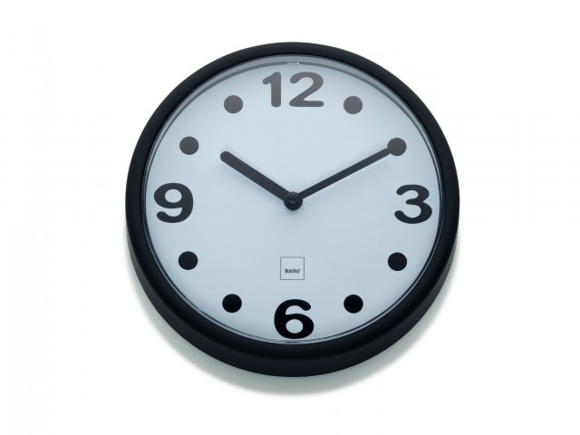 Nástěnné hodiny Genua plast, černá 17,5cm