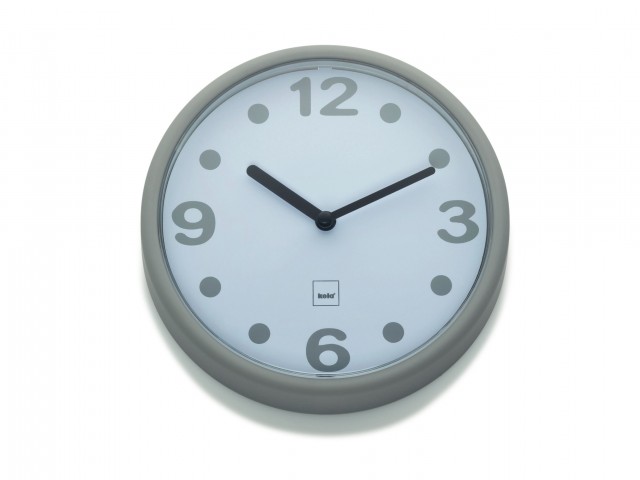 Nástěnné hodiny Genua plast, šedá 17,5cm
