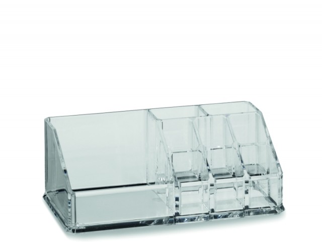 Kosmetická dóza SAFIRA plast, transparent, 17,5x9,5x6,5cm