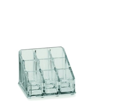 Kosmetická dóza SAFIRA, plast, transparent, 9x9x6,5cm