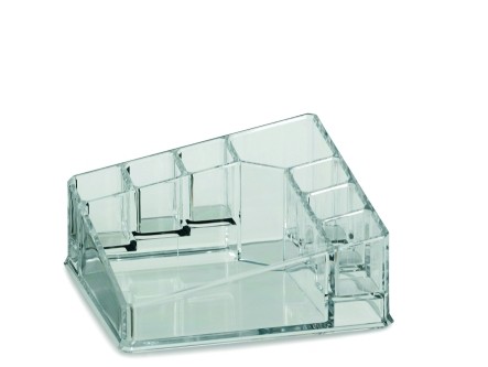Kosmetická dóza SAFIRA plast, transparent, 14x14x6,5cm