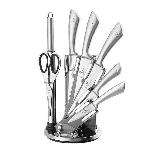 Sada nožů ve stojanu Perfect Kitchen 8 ks, nerez, stříbrná