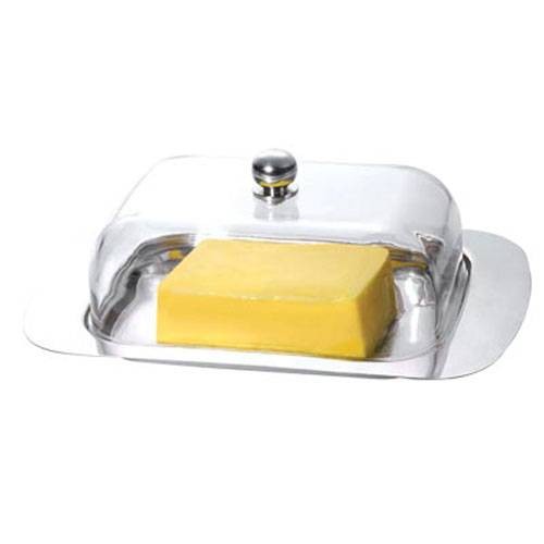 Dóza na máslo s akrylovým víkem nerez