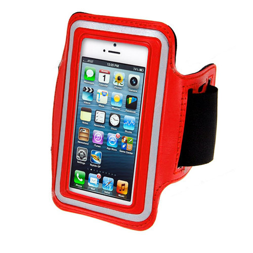 Červené sportovní pouzdro na ruku pro Apple iPhone 5