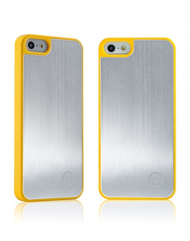 Kryt / obal s broušeným hliníkem pro iPhone 5 žlutá
